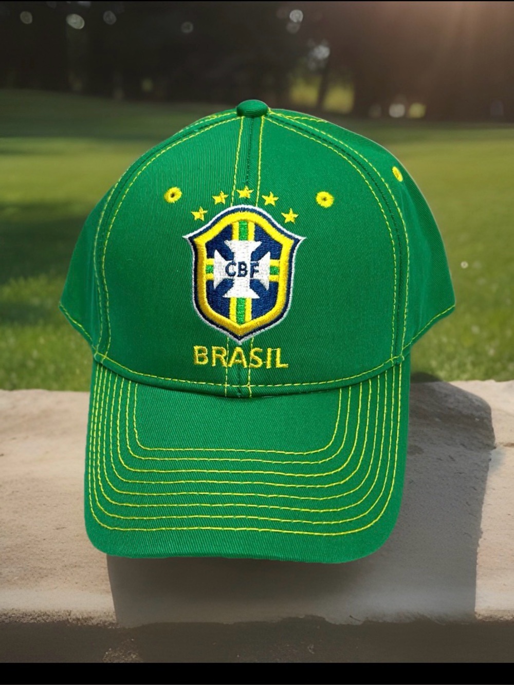 Brasil Hat CBF World Cup Green Embroidered Snapback Cap One Size
